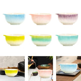 Maxbell Matcha Bowl with Spout Handcrafted Home Making Tools Tea Bowl for Tea Lovers Green