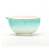 Maxbell Matcha Bowl with Spout Handcrafted Home Making Tools Tea Bowl for Tea Lovers Cyan Blue