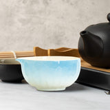 Maxbell Matcha Bowl with Spout Handcrafted Home Making Tools Tea Bowl for Tea Lovers Blue