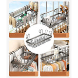 Maxbell Wall Grid Panel Hanging Wire Basket Organizer for Dormitory Kitchen Bathroom L