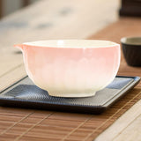 Maxbell Matcha Bowl with Spout Handcrafted Home Making Tools Tea Bowl for Tea Lovers Pink