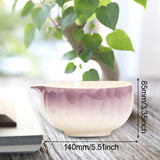 Maxbell Matcha Bowl with Spout Handcrafted Home Making Tools Tea Bowl for Tea Lovers Purple
