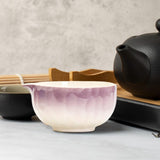 Maxbell Matcha Bowl with Spout Handcrafted Home Making Tools Tea Bowl for Tea Lovers Purple