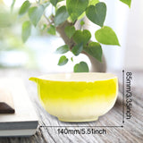 Maxbell Matcha Bowl with Spout Handcrafted Home Making Tools Tea Bowl for Tea Lovers Yellow