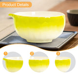 Maxbell Matcha Bowl with Spout Handcrafted Home Making Tools Tea Bowl for Tea Lovers Yellow