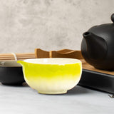 Maxbell Matcha Bowl with Spout Handcrafted Home Making Tools Tea Bowl for Tea Lovers Yellow
