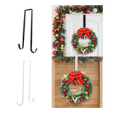 Maxbell Wreath Hanger for Front Door over The Door Hanger Hook for Party Decorations Black