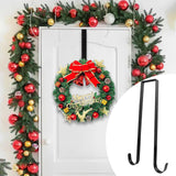 Maxbell Wreath Hanger for Front Door over The Door Hanger Hook for Party Decorations Black