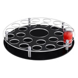 Maxbell Shot Glass Tray Holder Acrylic Beer Wine Glass Display Rack for Bar Home Rum