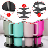 Maxbell Water Bottle Organizer Space Saving Cup Holder for 20 30 40oz Pantry Kitchen Black