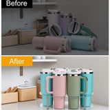 Maxbell Water Bottle Organizer Space Saving Cup Holder for 20 30 40oz Pantry Kitchen Clear