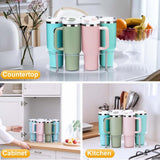 Maxbell Water Bottle Organizer Space Saving Cup Holder for 20 30 40oz Pantry Kitchen Clear