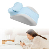 Maxbell Memory Cotton Bed Wedge Pillow Simple for Side Sleeping Watching Movies Blue