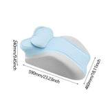 Maxbell Memory Cotton Bed Wedge Pillow Simple for Side Sleeping Watching Movies Blue