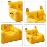 Maxbell Kids Bean Bag Chair Comfortable Indoor Decoration Lazy Sofa with Side Pocket yellow 45x45x35cm