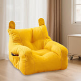 Maxbell Kids Bean Bag Chair Comfortable Indoor Decoration Lazy Sofa with Side Pocket yellow 45x45x35cm