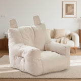 Maxbell Kids Bean Bag Chair Comfortable Indoor Decoration Lazy Sofa with Side Pocket white 45x45x35cm