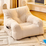 Maxbell Kids Bean Bag Chair Comfortable Indoor Decoration Lazy Sofa with Side Pocket white 45x45x35cm