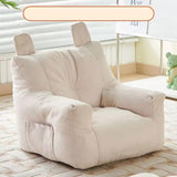 Maxbell Kids Bean Bag Chair Comfortable Indoor Decoration Lazy Sofa with Side Pocket white 45x45x35cm