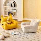 Maxbell Kids Bean Bag Chair Comfortable Indoor Decoration Lazy Sofa with Side Pocket yellow 50x50x45cm