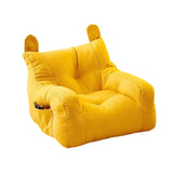 Maxbell Kids Bean Bag Chair Comfortable Indoor Decoration Lazy Sofa with Side Pocket yellow 50x50x45cm