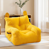 Maxbell Kids Bean Bag Chair Comfortable Indoor Decoration Lazy Sofa with Side Pocket yellow 50x50x45cm