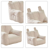 Maxbell Kids Bean Bag Chair Comfortable Indoor Decoration Lazy Sofa with Side Pocket white 50x50x45cm