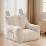 Maxbell Kids Bean Bag Chair Comfortable Indoor Decoration Lazy Sofa with Side Pocket white 50x50x45cm