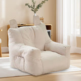 Maxbell Kids Bean Bag Chair Comfortable Indoor Decoration Lazy Sofa with Side Pocket white 50x50x45cm