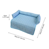 Maxbell Summer Cooling Dog Bed with Pillow Washable Cat Pad for Small Dogs Home Cats 70cmx70cmx15cm blue