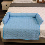 Maxbell Summer Cooling Dog Bed with Pillow Washable Cat Pad for Small Dogs Home Cats 70cmx70cmx15cm blue