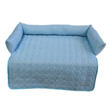 Maxbell Summer Cooling Dog Bed with Pillow Washable Cat Pad for Small Dogs Home Cats 70cmx70cmx15cm blue