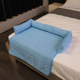 Maxbell Summer Cooling Dog Bed with Pillow Washable Cat Pad for Small Dogs Home Cats 90cmx90cmx18cm blue