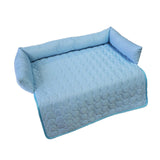 Maxbell Summer Cooling Dog Bed with Pillow Washable Cat Pad for Small Dogs Home Cats 90cmx90cmx18cm blue