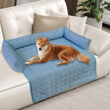 Maxbell Summer Cooling Dog Bed with Pillow Washable Cat Pad for Small Dogs Home Cats 90cmx90cmx18cm blue