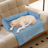 Maxbell Summer Cooling Dog Bed with Pillow Washable Cat Pad for Small Dogs Home Cats 90cmx90cmx18cm blue