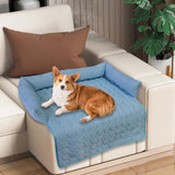 Maxbell Summer Cooling Dog Bed with Pillow Washable Cat Pad for Small Dogs Home Cats 90cmx90cmx18cm blue