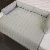 Maxbell Summer Cooling Dog Bed with Pillow Washable Cat Pad for Small Dogs Home Cats 90cmx90cmx18cm gray