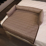 Maxbell Summer Cooling Dog Bed with Pillow Washable Cat Pad for Small Dogs Home Cats 90cmx18cm coffee