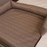 Maxbell Summer Cooling Dog Bed with Pillow Washable Cat Pad for Small Dogs Home Cats 90cmx18cm coffee