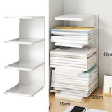 Maxbell Desk Bookshelf 3 Tier Multifunction Portable Storage Rack for Office Desktop White
