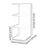 Maxbell Desk Bookshelf 3 Tier Multifunction Portable Storage Rack for Office Desktop White