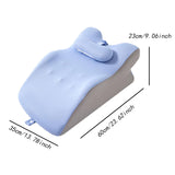 Maxbell Back Pillow Wedge for Bed Memory Foam Versatile for Home Living Room Leaning Blue and Light Grey