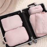 Maxbell 5x Portable Packing Cubes Packing Organizers for Clothing Garment Toiletries Pink