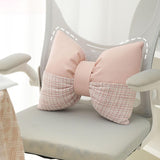 Maxbell Bow Pillow for Couch Car Backrest Cushion Aesthetic for Bedroom Couch Office Pink