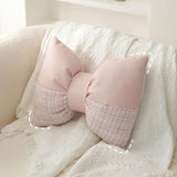 Maxbell Bow Pillow for Couch Car Backrest Cushion Aesthetic for Bedroom Couch Office Pink