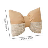 Maxbell Bow Pillow for Couch Car Backrest Cushion Aesthetic for Bedroom Couch Office Milk tea color