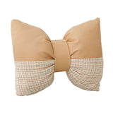 Maxbell Bow Pillow for Couch Car Backrest Cushion Aesthetic for Bedroom Couch Office Milk tea color