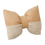Maxbell Bow Pillow for Couch Car Backrest Cushion Aesthetic for Bedroom Couch Office Milk tea color