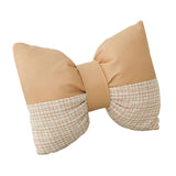 Maxbell Bow Pillow for Couch Car Backrest Cushion Aesthetic for Bedroom Couch Office Milk tea color